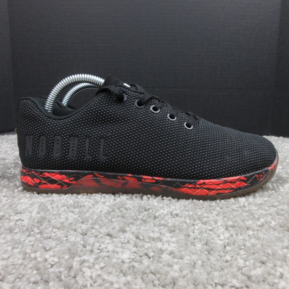 NOBULL Sneakers Mens Size 8 US Black Red Super Fabric Weight Lift Shoes Trainers
